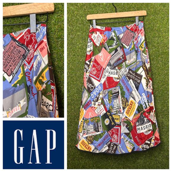 Vintage The Gap Silk Postcard Slip Lace Trim Slip Skirt 2